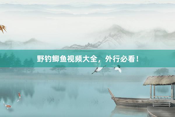 野钓鲫鱼视频大全，外行必看！